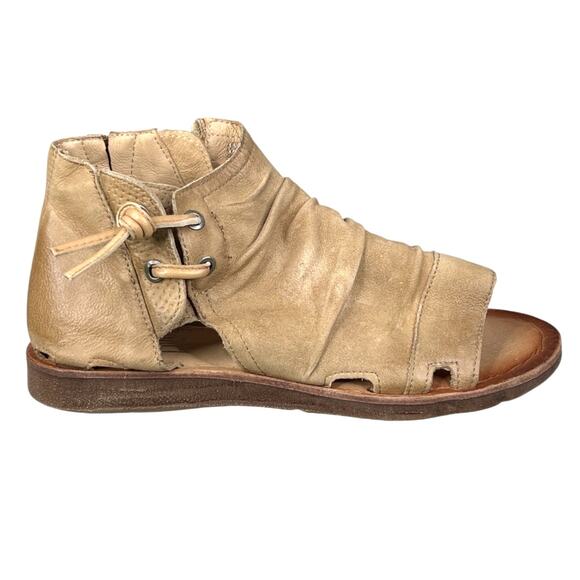 Miz Mooz Women’s Finley Tan Leather Gladiator Sandals Size 38 US 6.5 - Picture 1 of 11